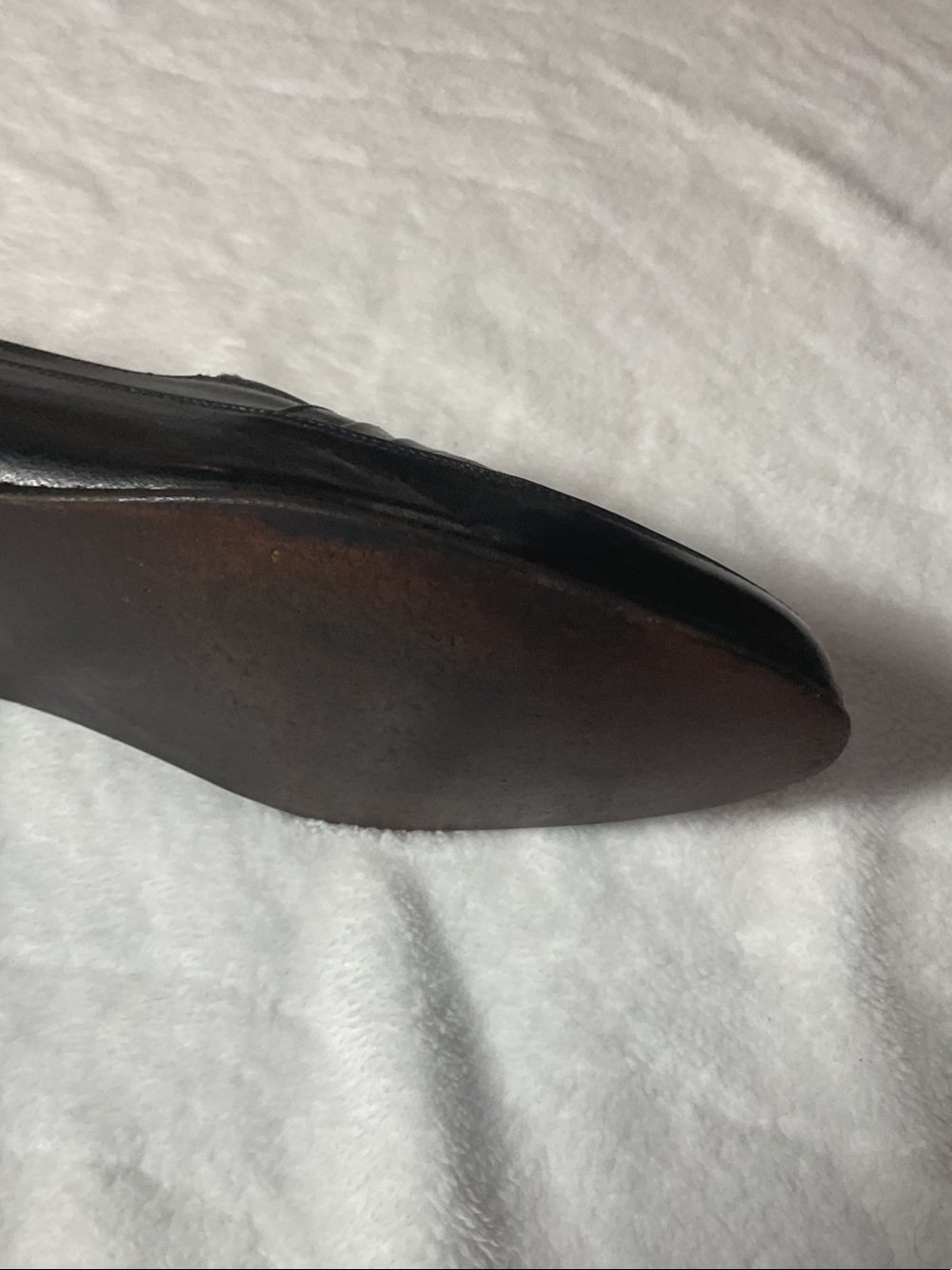Florsheim Black Leather Textured Slip-On Loafers - Picture 5 of 10
